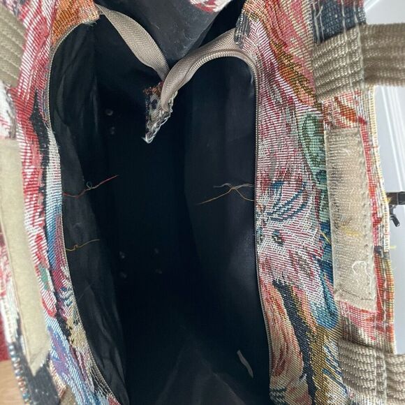 Vintage Cat Tapestry Wheeled Shopper Bag Tote Collapseable - Picture 12 of 13